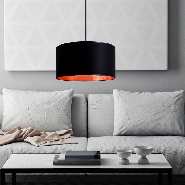 Černé závěsné svítidlo s vnitřkem v měděné barvě Sotto Luce Mika, ⌀ 36 cm-image-2