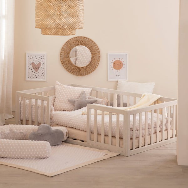 Světle šedá dětská postel s roštem 70x140 cm – Roba-image-3