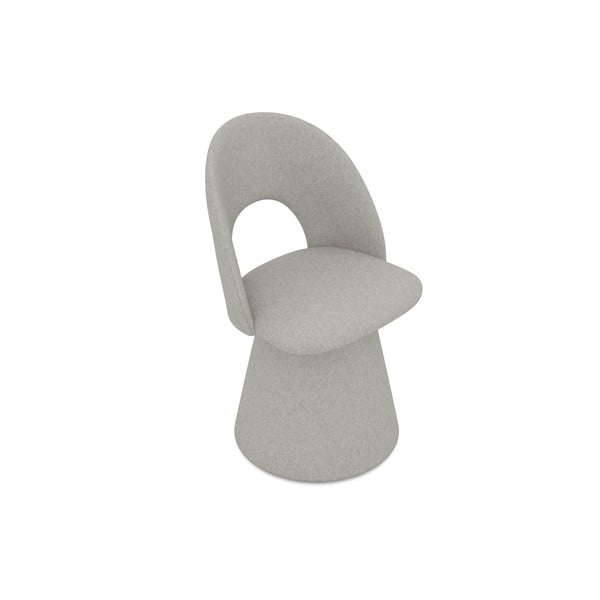 Světle šedé čalouněné jídelní křeslo Kalo – Makamii-image-2