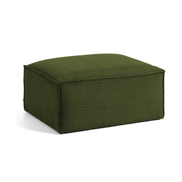 Zelená manšestrová podnožka Blok – Kave Home-image-2