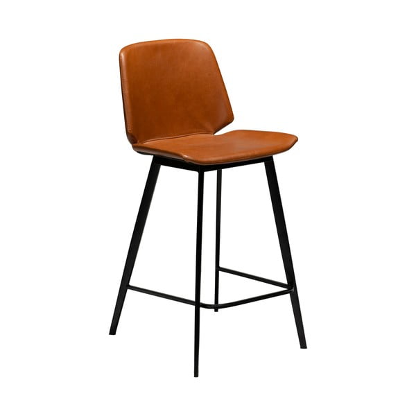 Koňakově hnědá barová židle z imitace kůže DAN–FORM Denmark Swing, výška 94 cm