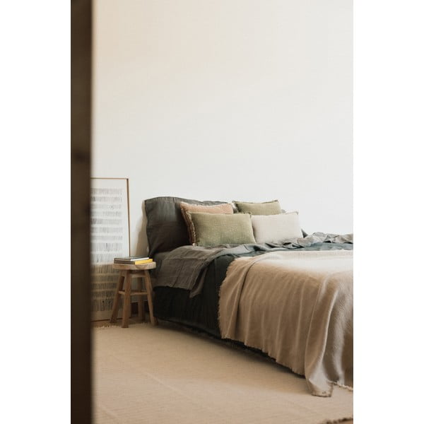 Krémová bavlněná deka 130x180 cm Handloom – Lorena Canals-image-2