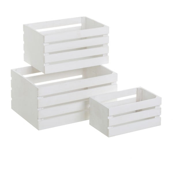 Bílé úložné boxy v sadě 3 ks 31x23x15 cm – Casa Selección