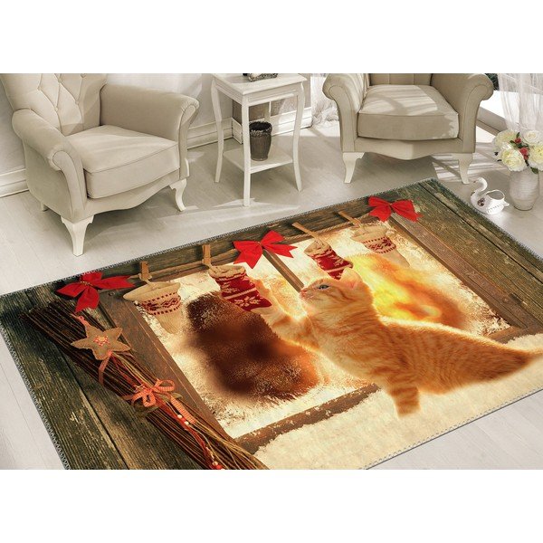 Koberec Vitaus Christmas Period Playful Cat, 50 x 80 cm-image-1