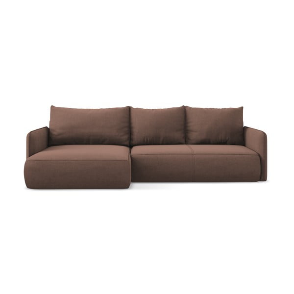 Růžová rozkládací/s úložným prostorem rohová pohovka (levý roh) Nanea – Makamii