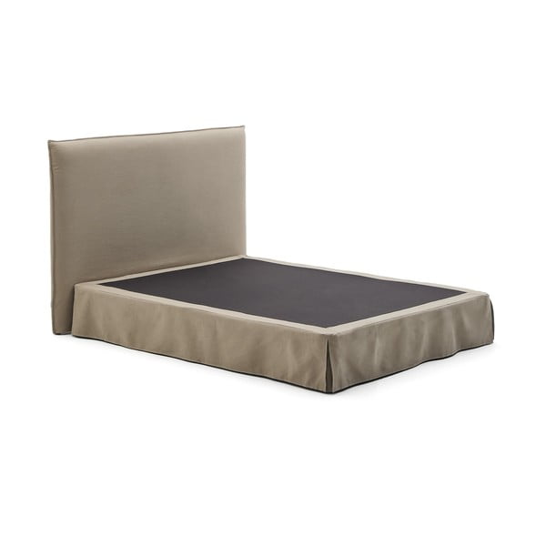Taupe čalouněná dvoulůžková postel 160x200 cm Jaira – Kave Home