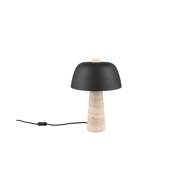 Černá/béžová stolní lampa s kovovým stínidlem (výška 41 cm) Timba – Trio Select-image-3