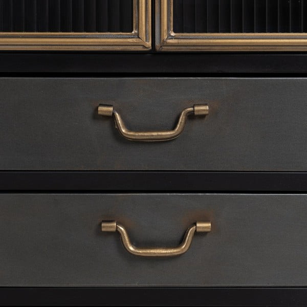 Černá kovová vitrína 58x150 cm Brick – Ixia-image-4