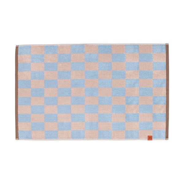 Modro-růžová koupelnová předložka z bio bavlny 50x80 cm Retro – Mette Ditmer Denmark