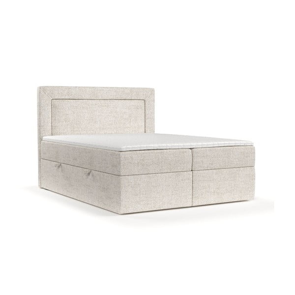 Krémová boxspring postel s úložným prostorem 200x200 cm Imagine – Maison de Rêve