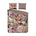 Šedé/hnědé povlečení na dvoulůžko/prodloužené z bavlněného saténu 240x220 cm Fiori – Descanso