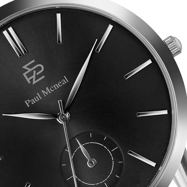 Pánské hodinky s páskem z nerezové oceli v černé barvě Paul McNeal Cassio-image-2