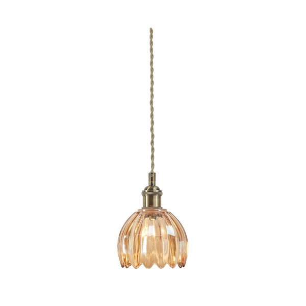 Jantarové kovové závěsné svítidlo se skleněným stínidlem ø 13 cm Gota – Markslöjd