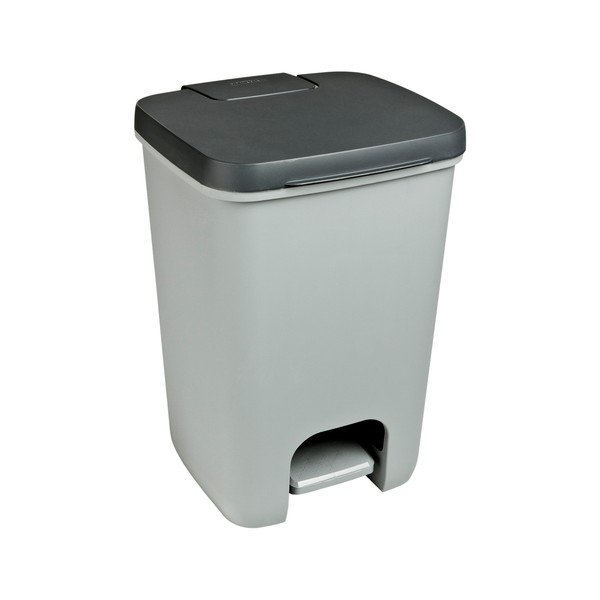 Šedý nášlapný plastový odpadkový koš 20 l Essentials – Curver