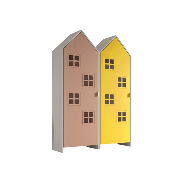 Žluto-růžová dětská šatní skříň 115x171,5 cm CASAMI BRUGES – Vipack