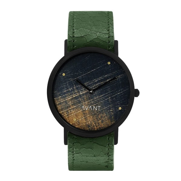 Unisex hodinky se zeleným řemínkem South Lane Stockholm Avant Noir