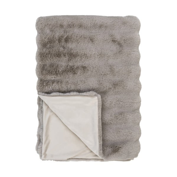 Šedá/béžová deka z umělé kožešiny 130x180 cm Galena – House Nordic