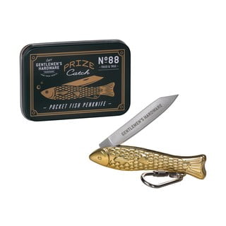 Nožík ve tvaru rybičky ve zlaté barvě Gentlemen's Hardware