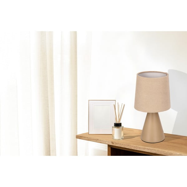 Béžová stolní lampa s textilním stínidlem (výška 24,5 cm) Satti – Candellux Lighting-image-1
