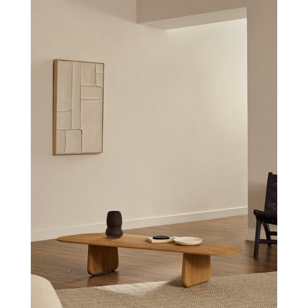 Konferenční stolek z dubového dřeva v přírodní barvě 64x146 cm Pirita – Kave Home-image-2