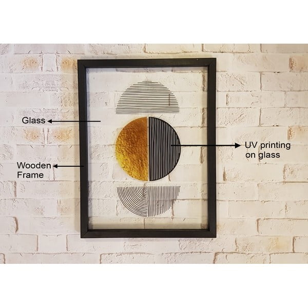 Skleněný obraz v černém rámu Vavien Artwork Shapes II., 32 x 42 cm-image-2