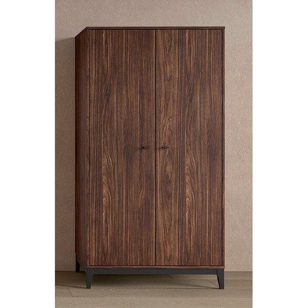 Šatní skříň v dekoru ořechu v tmavě přírodní barvě 100x190,5x55 cm Ilyas – Vipack-image-1