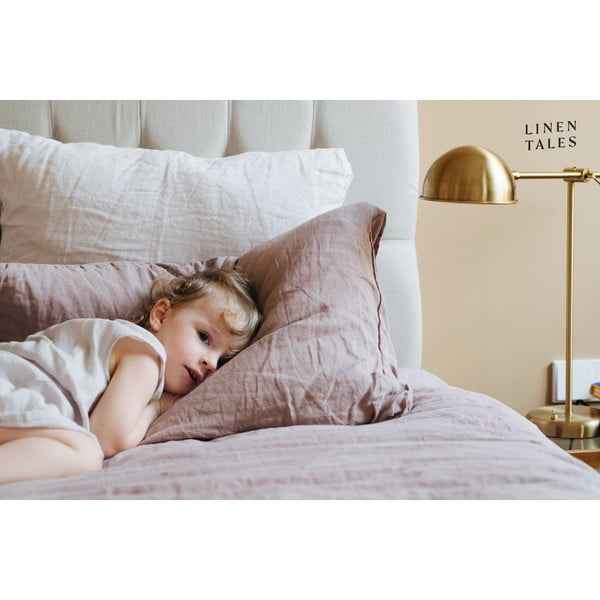 Růžovo-hnědé lněné prostěradlo 180x260 cm Ashes of Roses – Linen Tales-image-4