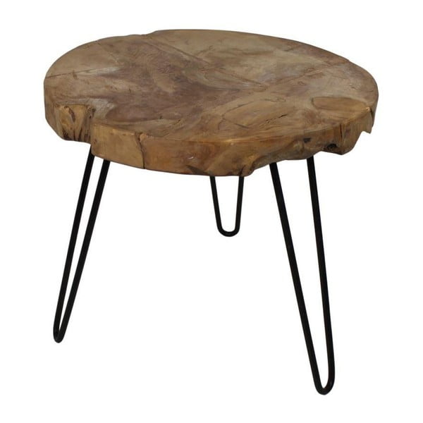 Odkládací stolek z teakového dřeva HSM collection Live Edge, 55 x 50 cm
