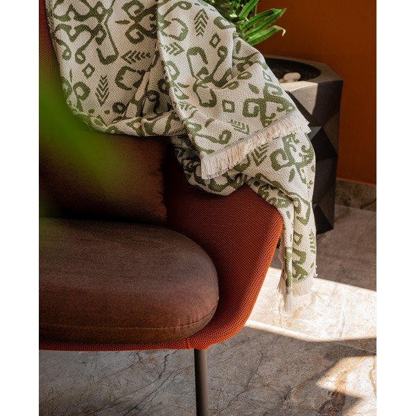 Tmavě zelený pléd s podílem bavlny Euromant Summer Linen, 140 x 180 cm-image-1