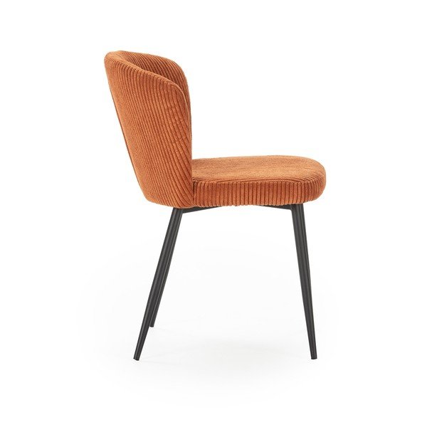 Oranžové manšestrové jídelní židle v sadě 4 ks Megan – Marckeric-image-3