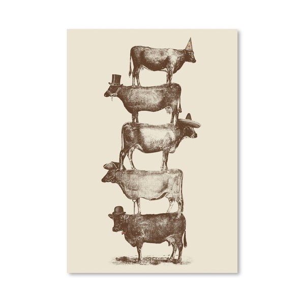 Plakát Cow Cow Nuts od Florenta Bodart, 30x42 cm