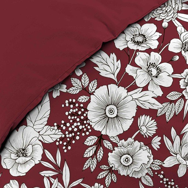 Červeno-bílé prodloužené bavlněné povlečení na dvoulůžko 240x220 cm Milady – douceur d'intérieur-image-3