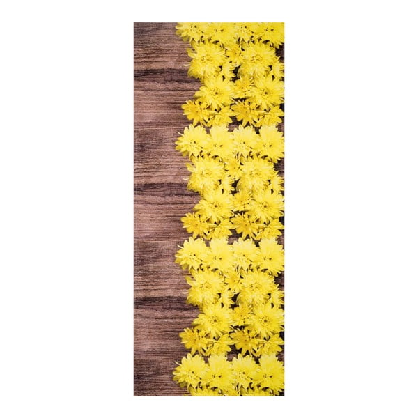 Žluto-hnědý vysoce odolný koberec Webtappeti Dalie, 58 x 80 cm