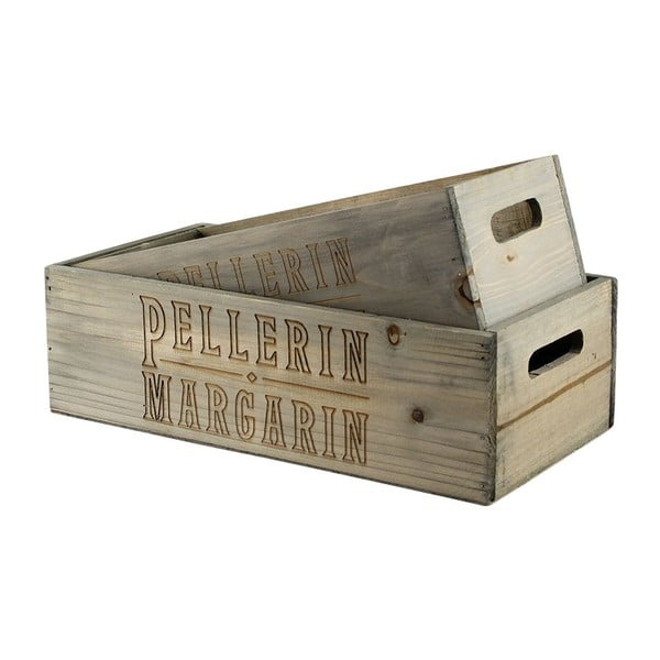 Sada 2 ks dřevěných boxů Pellerin Margarin