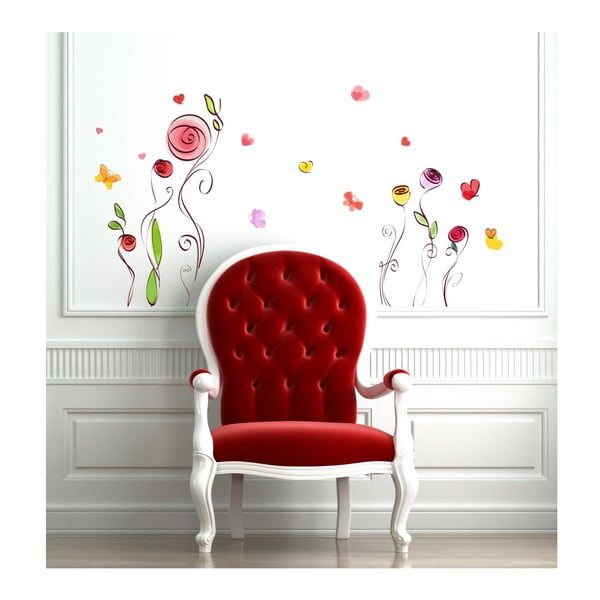 Sada samolepek Ambiance Roses And Butterflies Decals