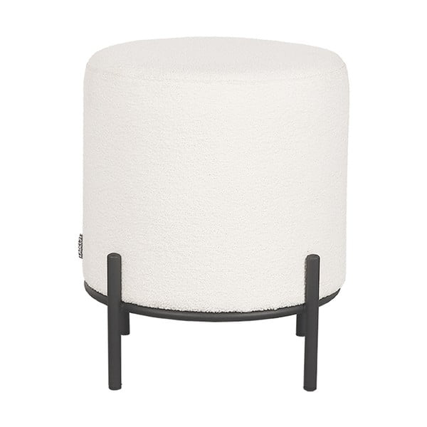 Bílý taburet z textilie bouclé Troy – LABEL51-image-2