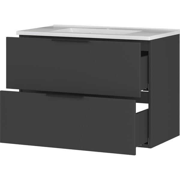 Antracitová nízká závěsná skříňka s umyvadlem 81x61 cm Crandon – Germania-image-3