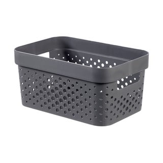 Šedý úložný košík Curver Infinity Dots, 4,5 l
