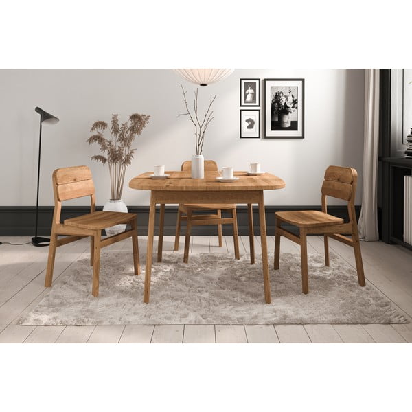 Jídelní stůl z dubového dřeva v přírodní barvě 90x120 cm Twig – The Beds-image-3