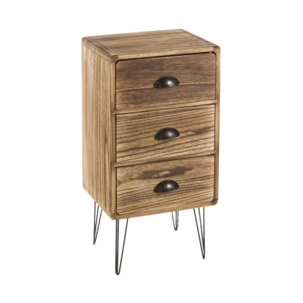 Noční stolek se 3 zásuvkami ze dřeva paulownia Unimasa Madison