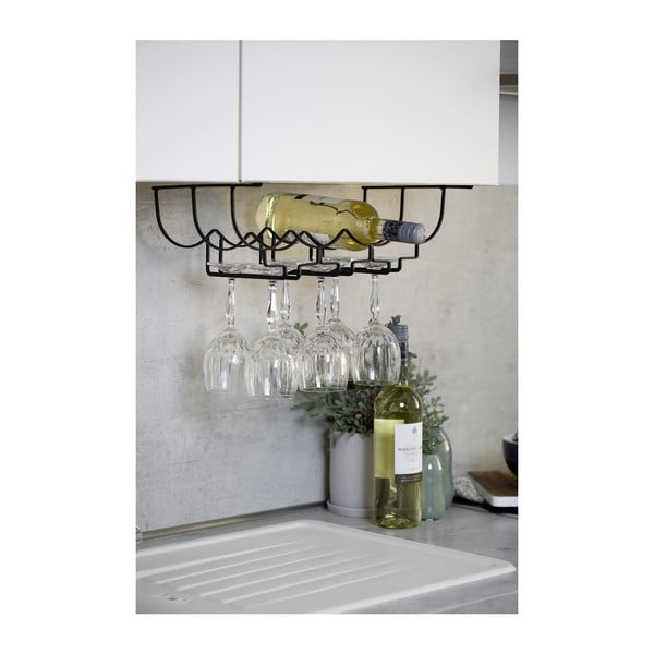 Černý kovový stojan pod poličku na skleničky Wenko-image-2