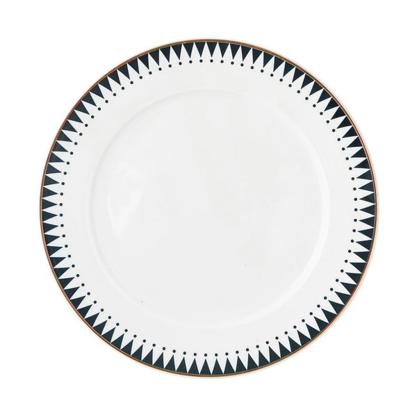 Keramický talíř s černobílým okrajem Miss Étoile Stripes, ø 22,5 cm