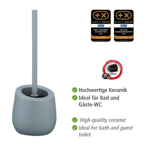 Šedý keramický toaletní kartáč Wenko Badi-image-4