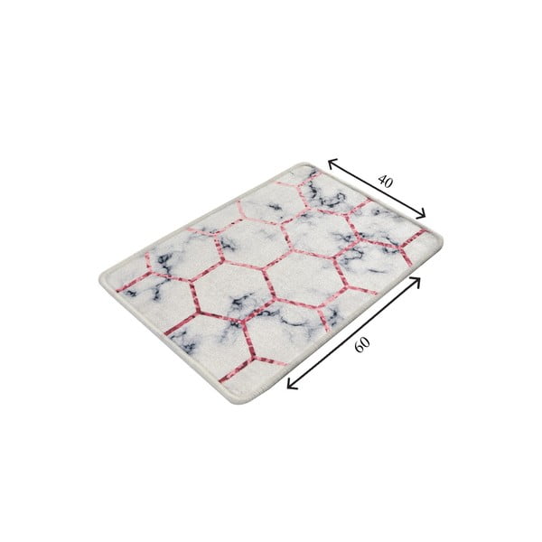 Bílá/šedá koupelnová předložka 60x40 cm Honeycomb - Foutastic-image-4