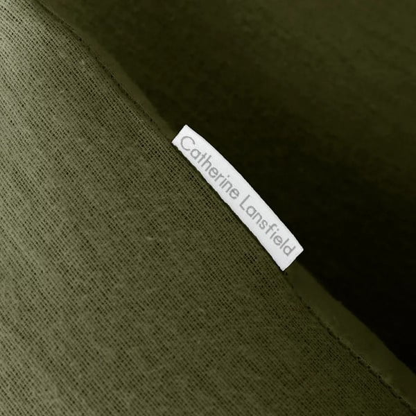 Khaki flanelové povlečení na dvoulůžko/prodloužené 230x220 cm Brushed – Catherine Lansfield-image-2