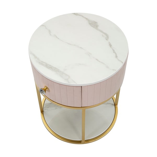 Noční stolek ve světle růžové a zlaté barvě Montpellier – Mauro Ferretti-image-3