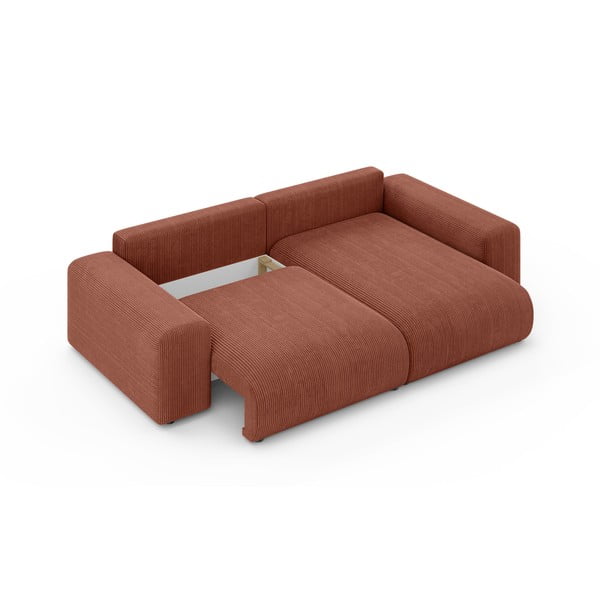 Manšestrová rozkládací rohová pohovka s úložným prostorem v cihlové barvě (variabilní roh) Luma – Ropez-image-4