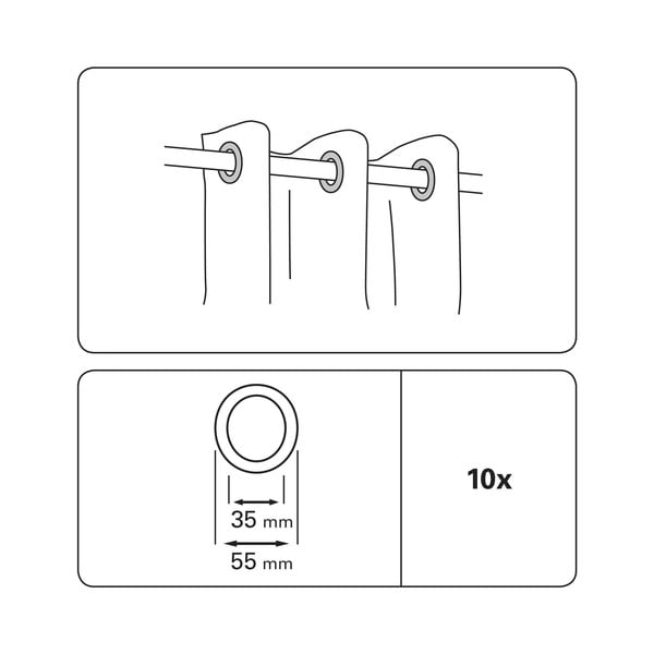 Očka na záclony v sadě 10 ks - Gardinia-image-2