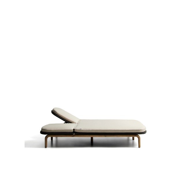 Tmavě šedé dvoumístné dřevěné polohovací zahradní lehátko Alipa – Kave Home-image-3