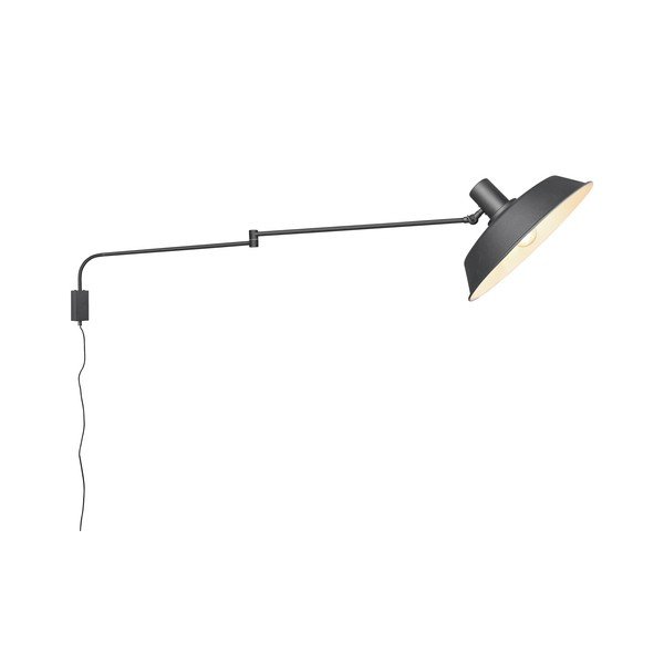 Matně černé nástěnné svítidlo s ohybatelnou konstrukcí do zásuvky ø 35,5 cm Bolder – Trio-image-4